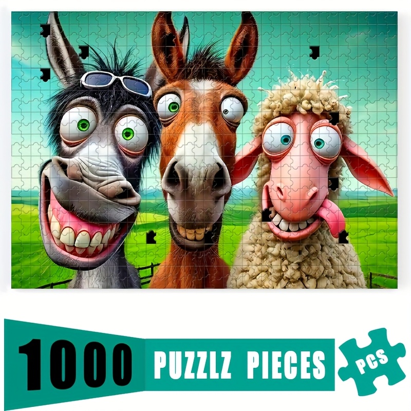 Party Family Games - 1000 stuks puzzelspel met grappige ezelpersonages