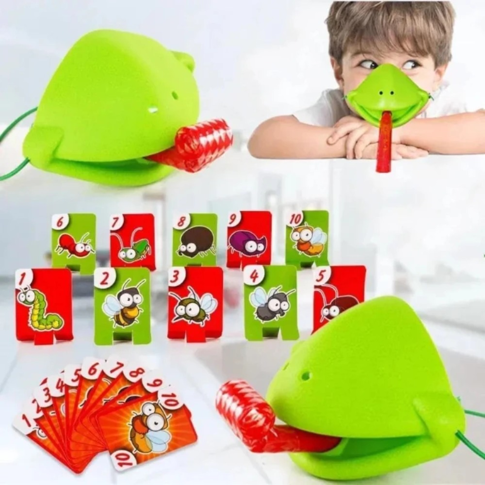 Party Family Games - Kikker Hagedis Masker Kwispelende Tong Likkaarten