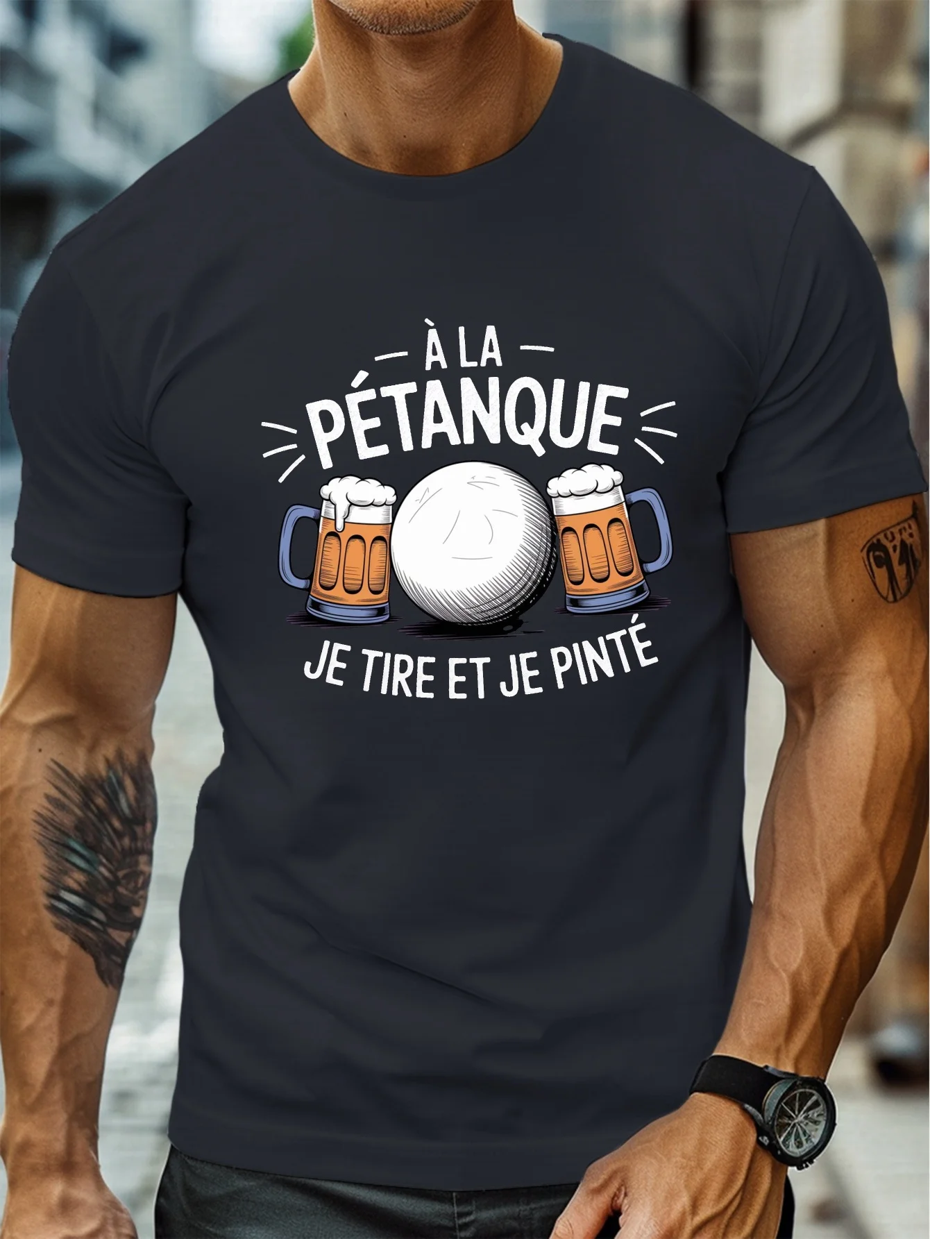 Modieus Heren Pétanque Bier Gr - Party Games Quotes recensie en prijs