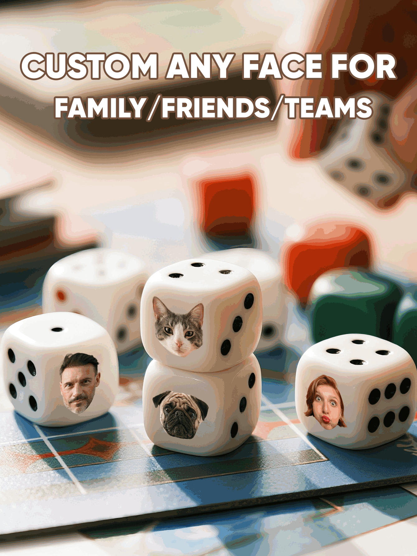 Aangepaste gezichtsdobbelstene - Party Family Games recensie en prijs