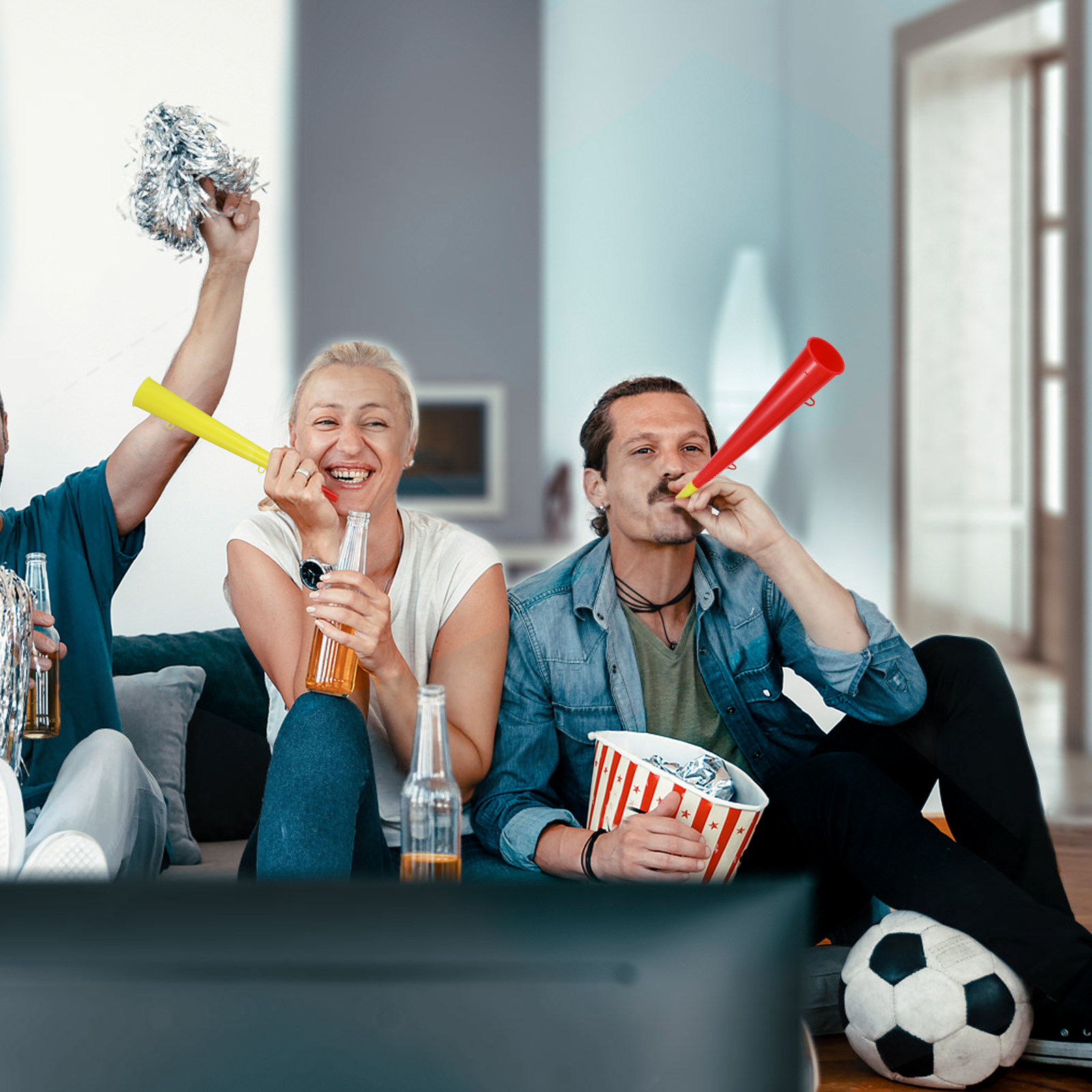 5 stuks plastic spelhorns in f - Party Games Easy recensie en prijs