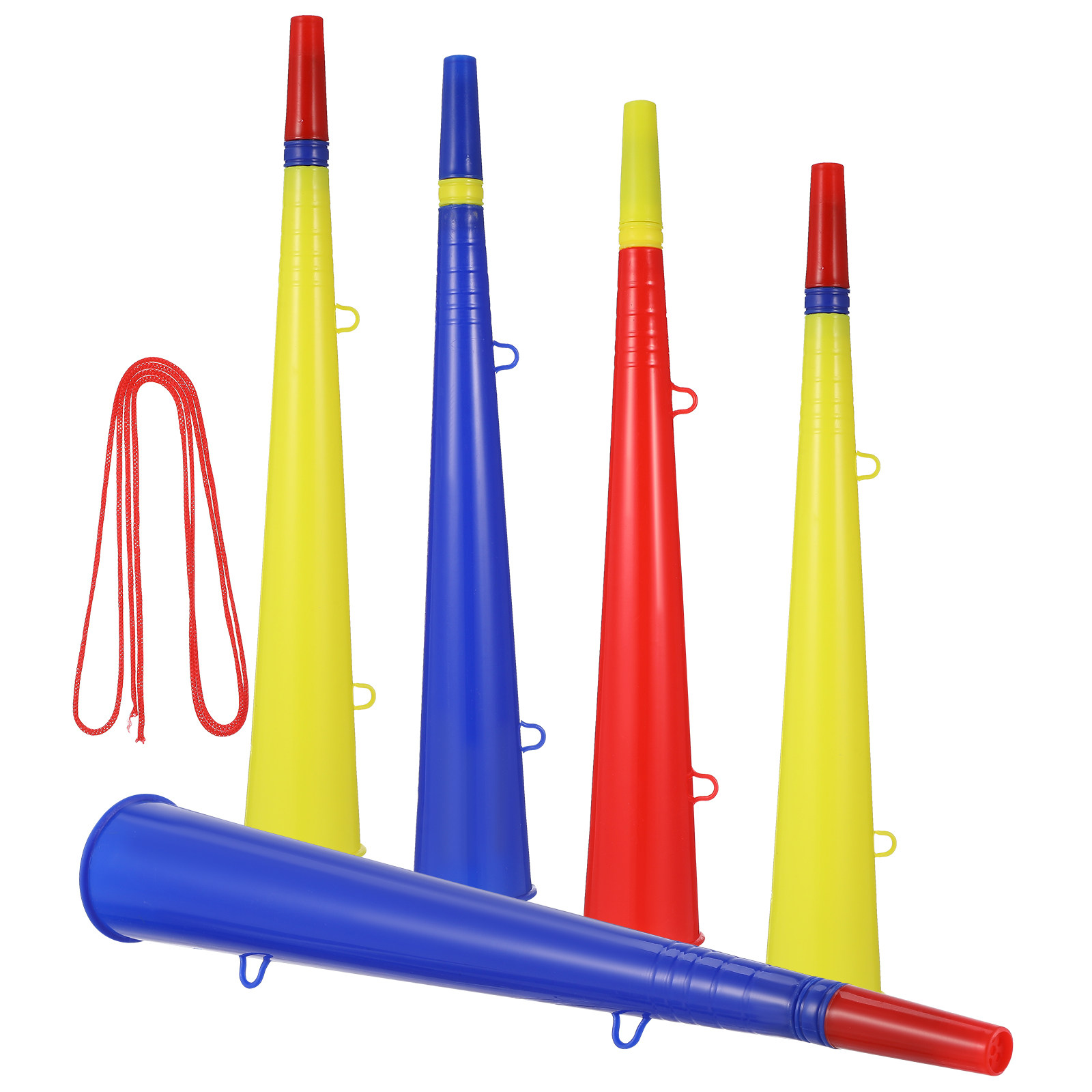 5 stuks plastic spelhorns in f - Party Games Easy recensie en prijs