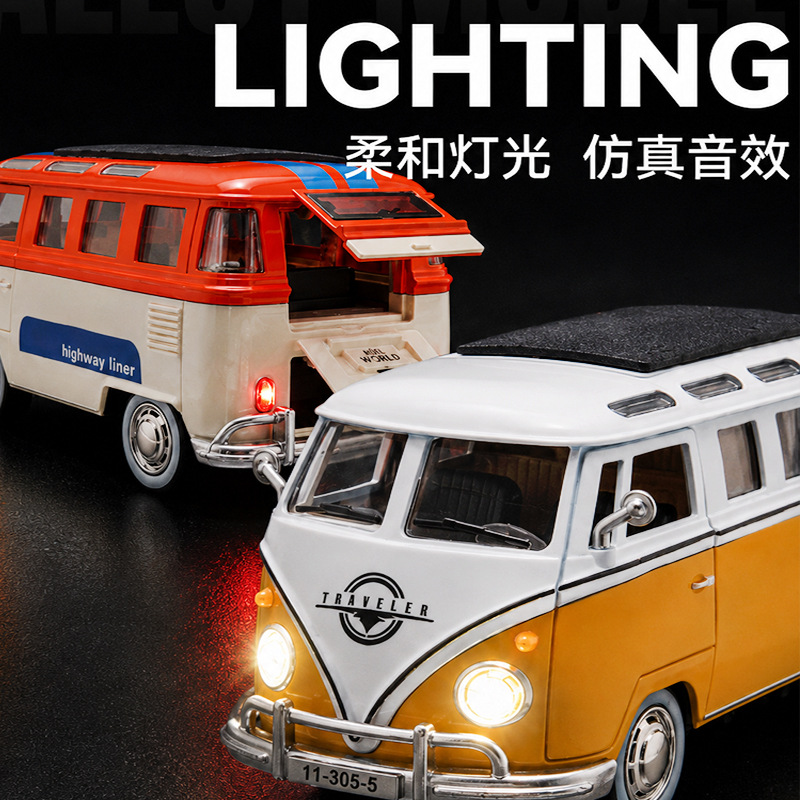 1:24 schaal retro bus T1 dieca - Party Games Bus recensie en prijs