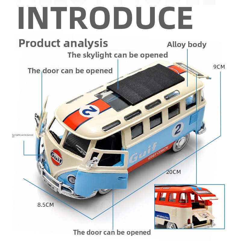 1:24 schaal retro bus T1 dieca - Party Games Bus recensie en prijs