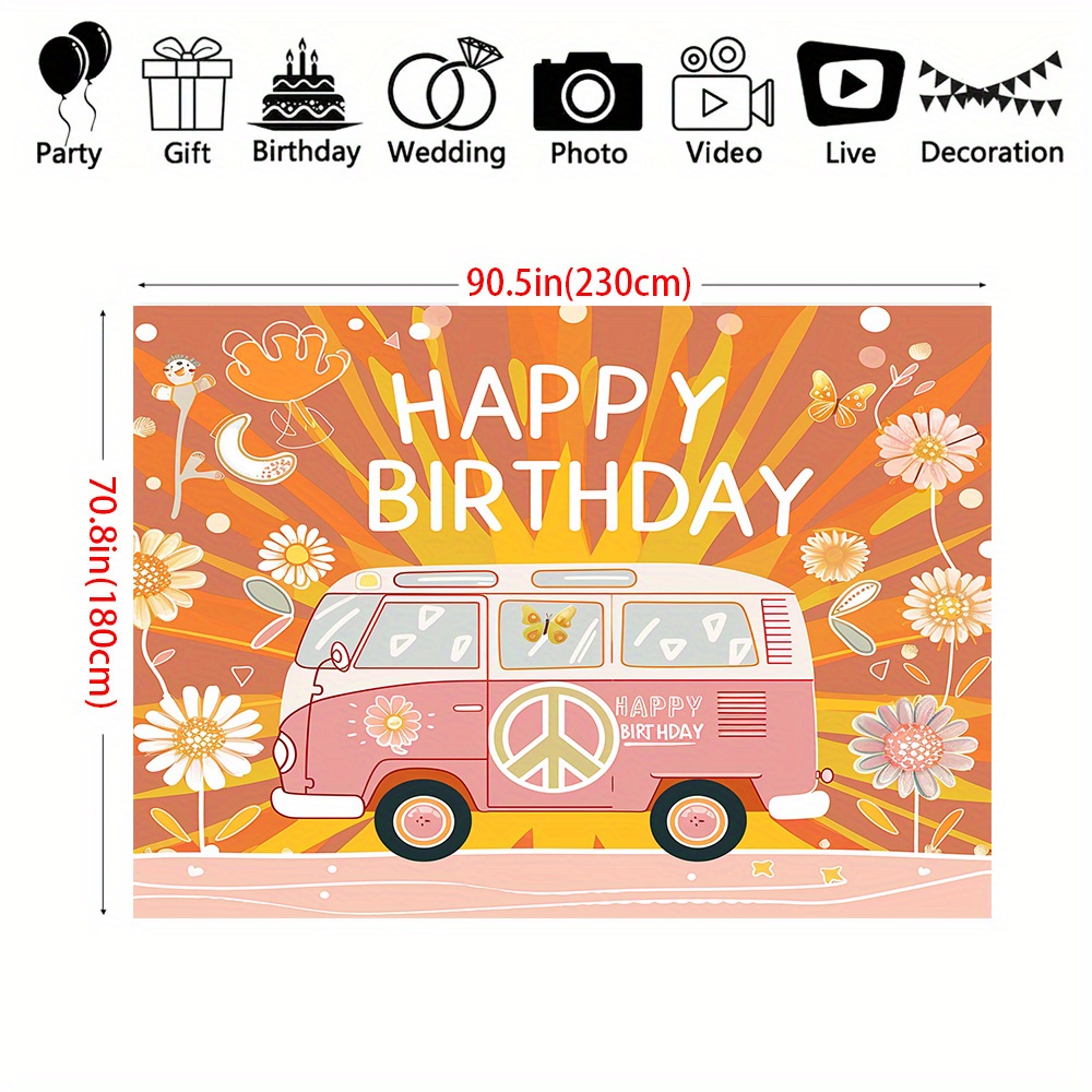 Retro 70's Hippie Thema Gelukk - Party Games Bus recensie en prijs